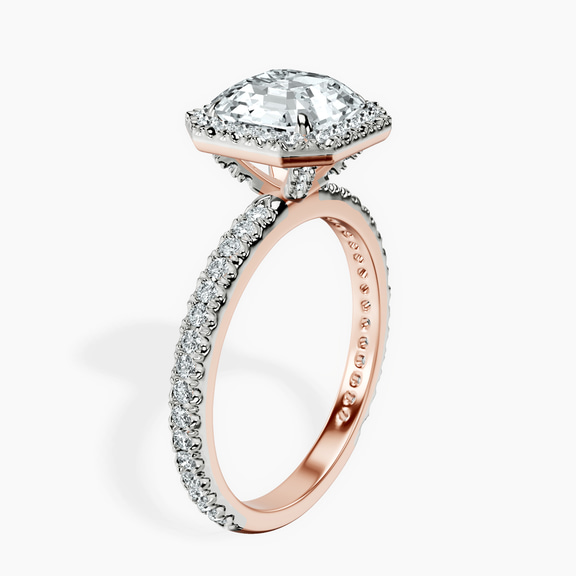 18kt Rose Gold Klarissa Halo Lab Diamond Eternity Ring standing product image one