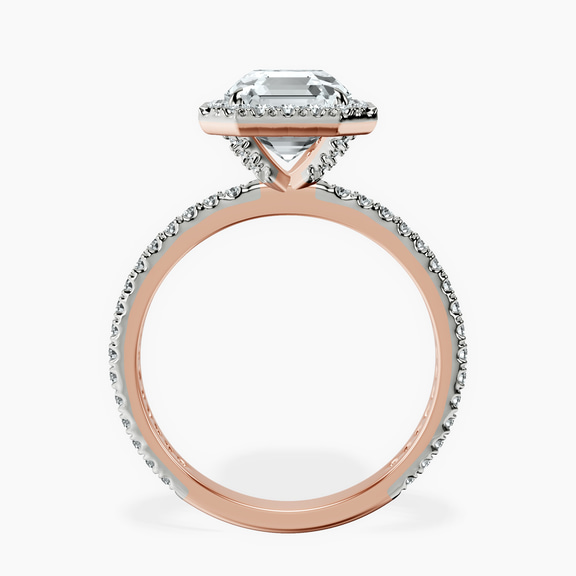 18kt Rose Gold Klarissa Halo Lab Diamond Eternity Ring side right image one