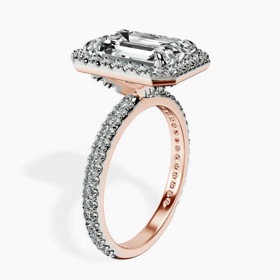 10kt Rose Gold Klarissa Halo Lab Diamond Eternity Ring standing product image one