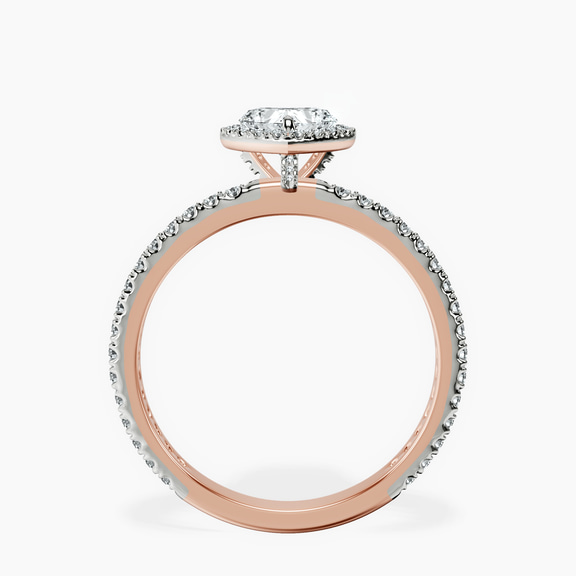 10kt Rose Gold Klarissa Halo Lab Diamond Eternity Ring side right image one