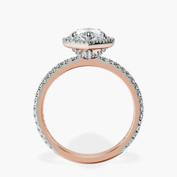 10kt Rose Gold Klarissa Halo Lab Diamond Eternity Ring side right image one