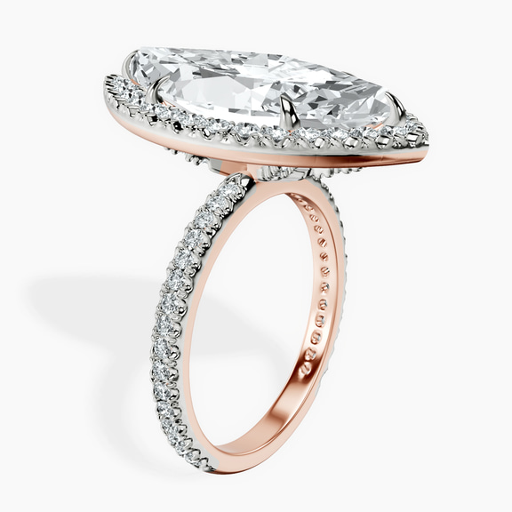 18kt Rose Gold Klarissa Halo Lab Diamond Eternity Ring standing product image one