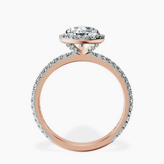 18kt Rose Gold Victoria Beckham Halo Lab Diamond Eternity Ring side right image one
