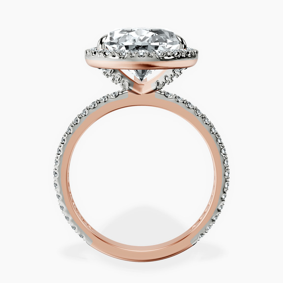 18kt Rose Gold Klarissa Halo Lab Diamond Eternity Ring side right image one