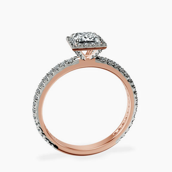 10kt Rose Gold Klarissa Halo Lab Diamond Eternity Ring side right image one