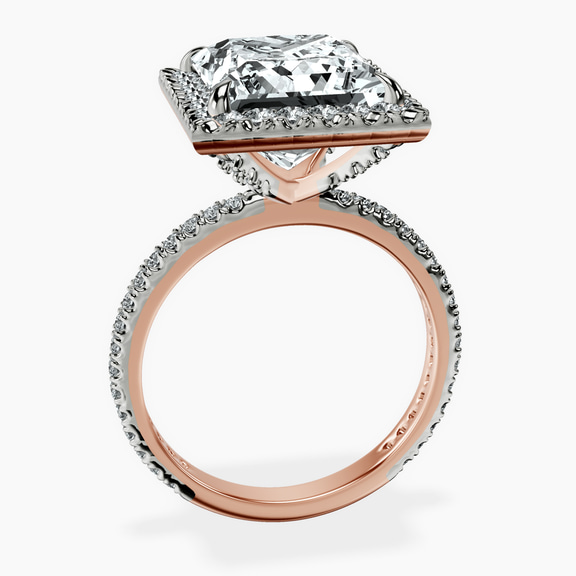 10kt Rose Gold Klarissa Halo Lab Diamond Eternity Ring side right image one