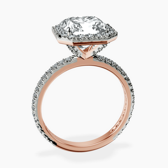 18kt Rose Gold Klarissa Halo Lab Diamond Eternity Ring side right image one