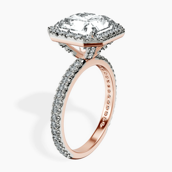 14kt Rose Gold Klarissa Halo Lab Diamond Eternity Ring standing product image one