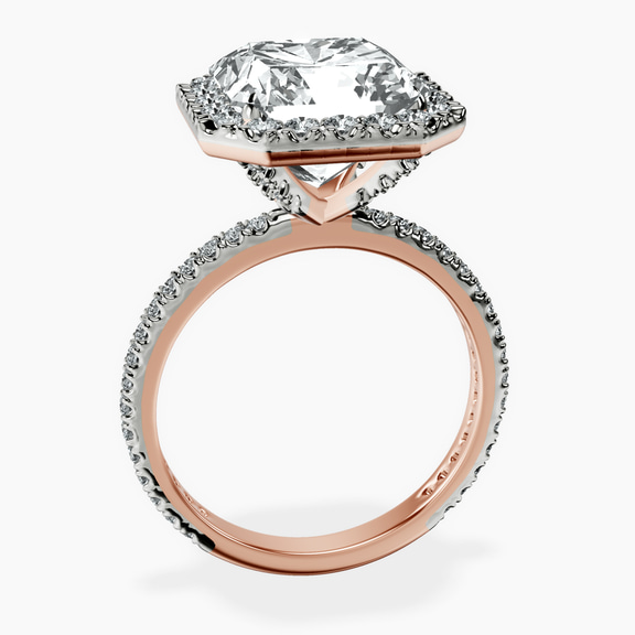 10kt Rose Gold Klarissa Halo Lab Diamond Eternity Ring side right image one