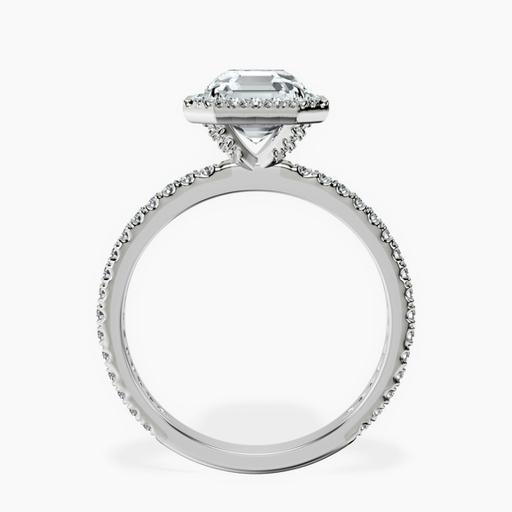 Platinum Victoria Beckham Halo Lab Diamond Eternity Ring side right image one