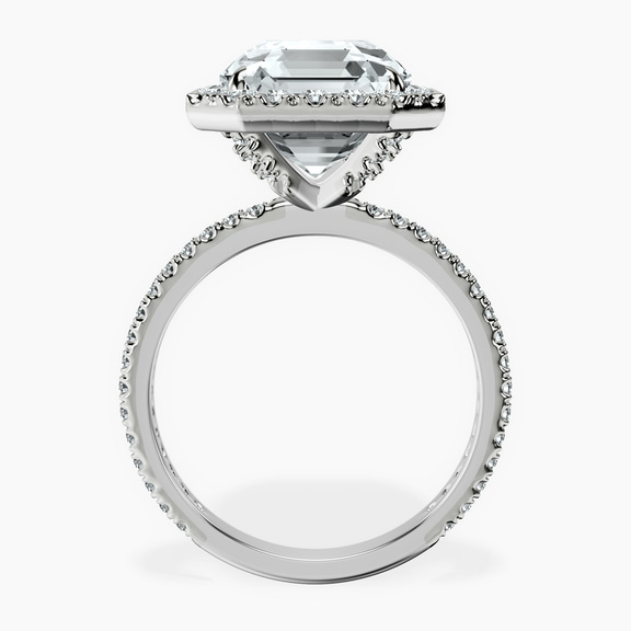 10kt White Gold Klarissa Halo Lab Diamond Eternity Ring side right image one