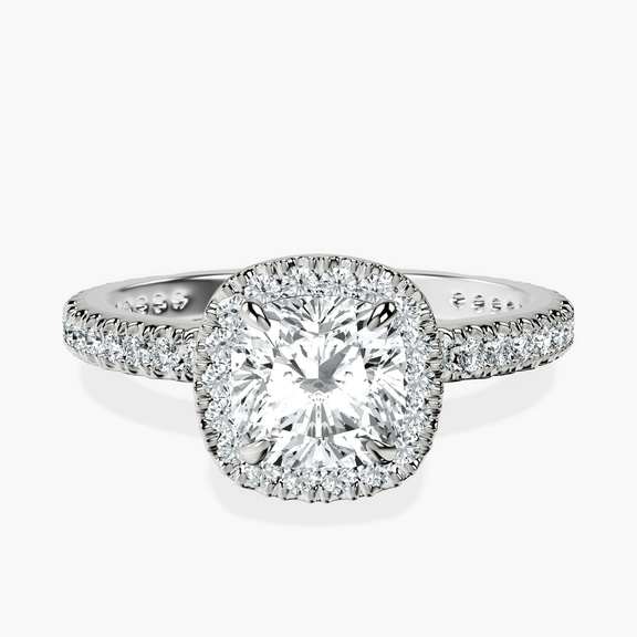 Platinum Klarissa Halo Lab Diamond Eternity Ring front image