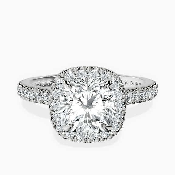 Platinum Victoria Beckham Halo Lab Diamond Eternity Ring front image