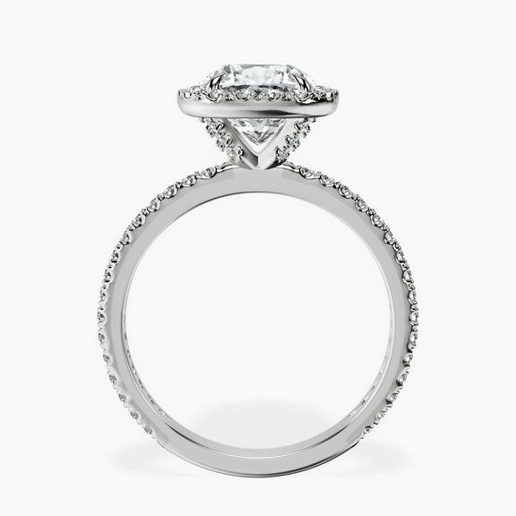 10kt White Gold Klarissa Halo Lab Diamond Eternity Ring side right image one