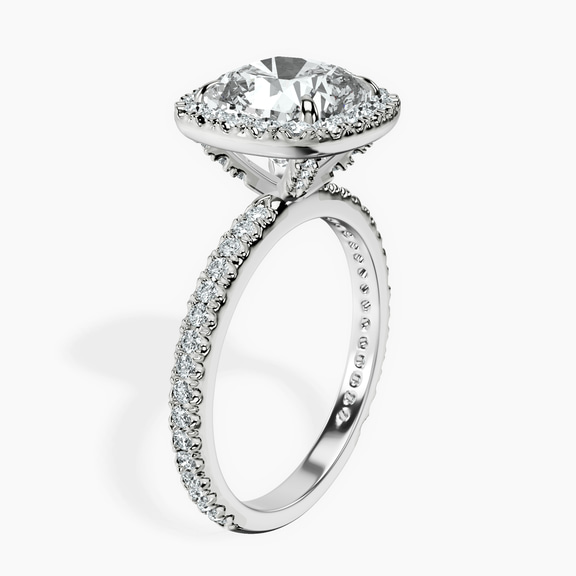 10kt White Gold Klarissa Halo Lab Diamond Eternity Ring standing product image one