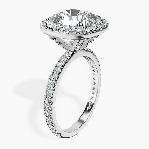 10kt White Gold Klarissa Halo Lab Diamond Eternity Ring standing product image one