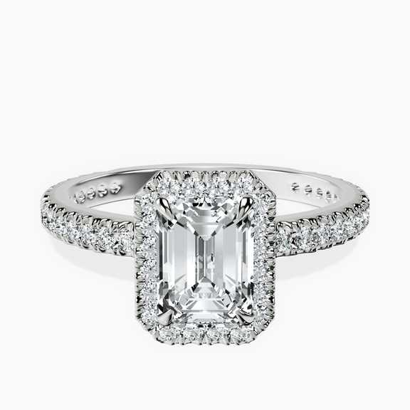 Platinum Klarissa Halo Lab Diamond Eternity Ring front image