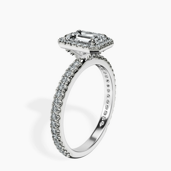 Platinum Klarissa Halo Lab Diamond Eternity Ring standing product image one
