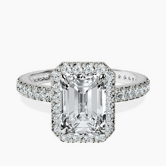 Platinum Victoria Beckham Halo Lab Diamond Eternity Ring front image
