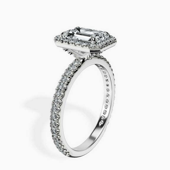 Platinum Victoria Beckham Halo Lab Diamond Eternity Ring standing product image one