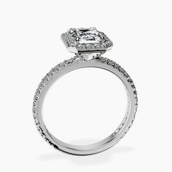 Platinum Victoria Beckham Halo Lab Diamond Eternity Ring side right image one