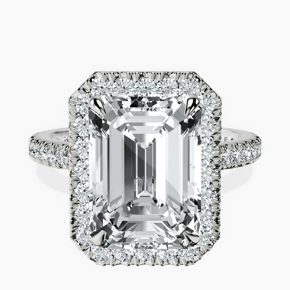 Platinum Klarissa Halo Lab Diamond Eternity Ring front image