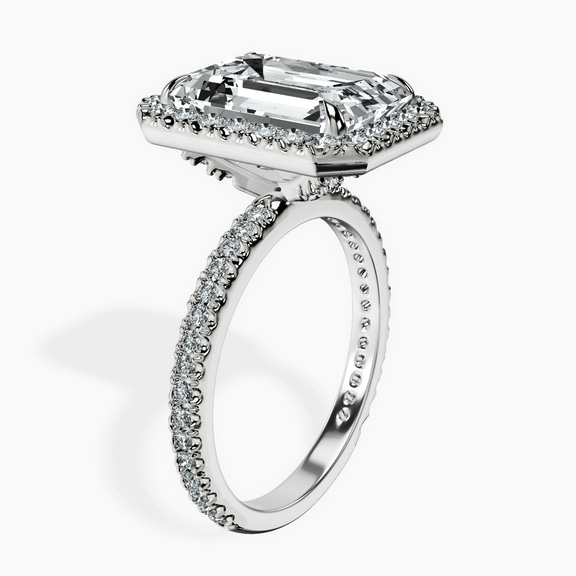 Platinum Klarissa Halo Lab Diamond Eternity Ring standing product image one