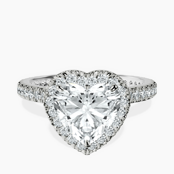 Platinum Victoria Beckham Halo Lab Diamond Eternity Ring front image