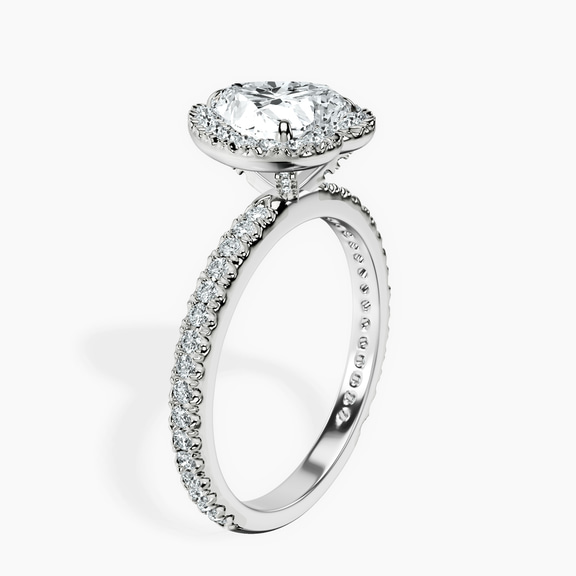 Platinum Victoria Beckham Halo Lab Diamond Eternity Ring standing product image one