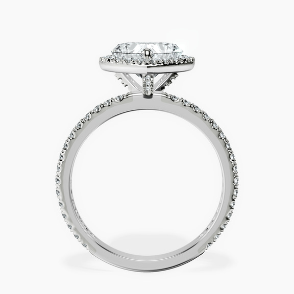 Platinum Victoria Beckham Halo Lab Diamond Eternity Ring side right image one