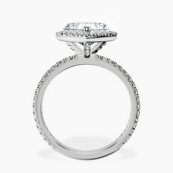 10kt White Gold Klarissa Halo Lab Diamond Eternity Ring side right image one