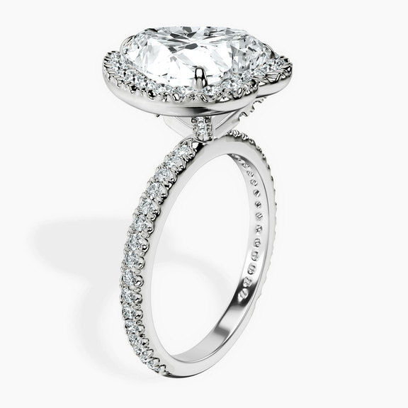 10kt White Gold Klarissa Halo Lab Diamond Eternity Ring standing product image one