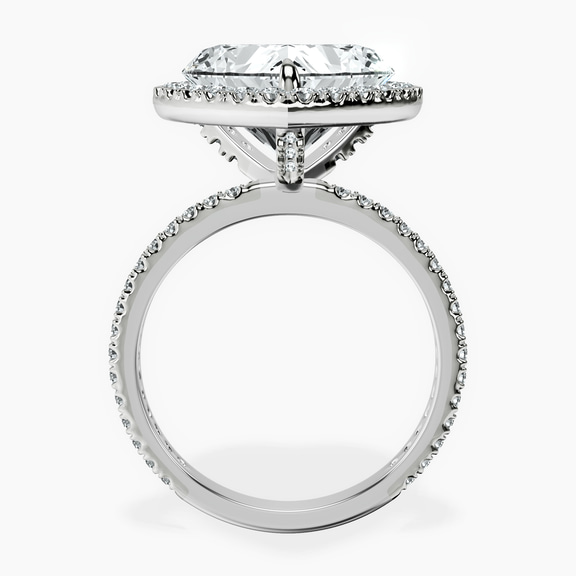10kt White Gold Klarissa Halo Lab Diamond Eternity Ring side right image one