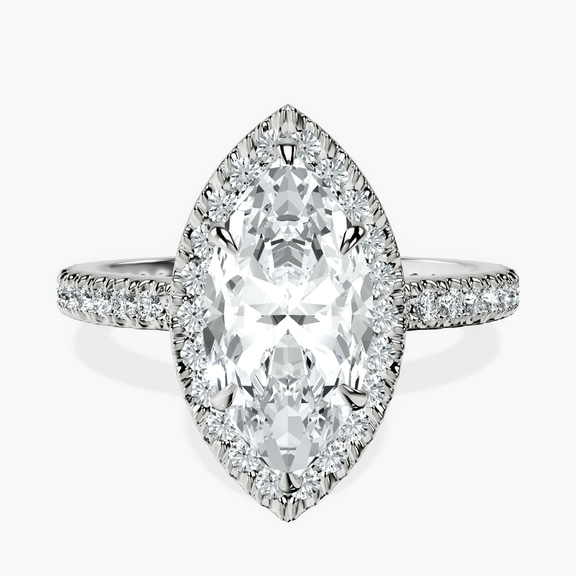 Platinum Victoria Beckham Halo Lab Diamond Eternity Ring front image