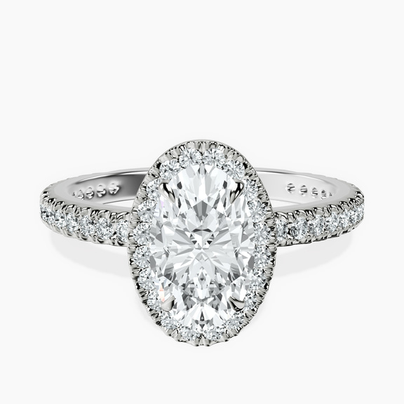 Platinum Klarissa Halo Lab Diamond Eternity Ring front image