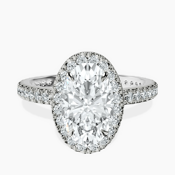 Platinum Victoria Beckham Halo Lab Diamond Eternity Ring front image