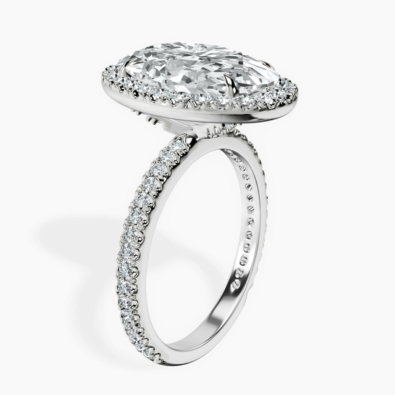 Platinum Klarissa Halo Lab Diamond Eternity Ring standing product image one