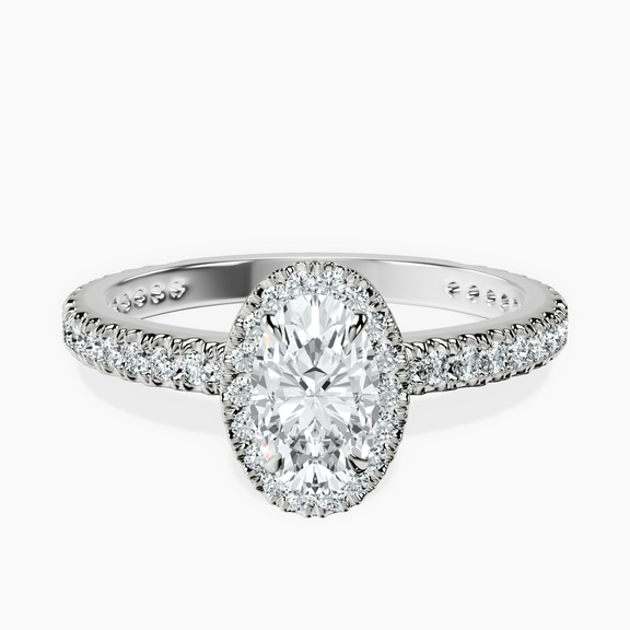 Platinum Klarissa Halo Lab Diamond Eternity Ring front image