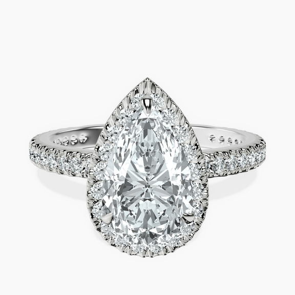 Platinum Victoria Beckham Halo Lab Diamond Eternity Ring front image
