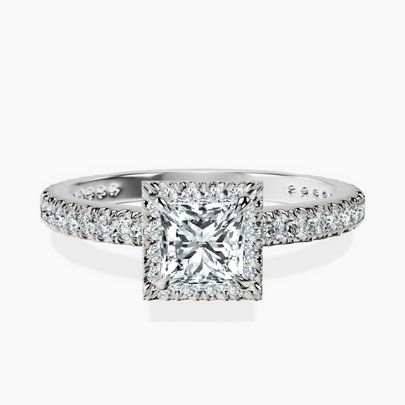 Platinum Klarissa Halo Lab Diamond Eternity Ring front image