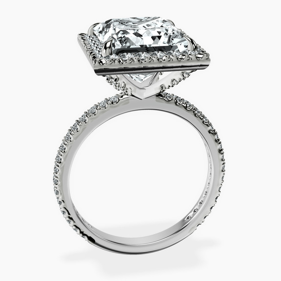 10kt White Gold Klarissa Halo Lab Diamond Eternity Ring side right image one