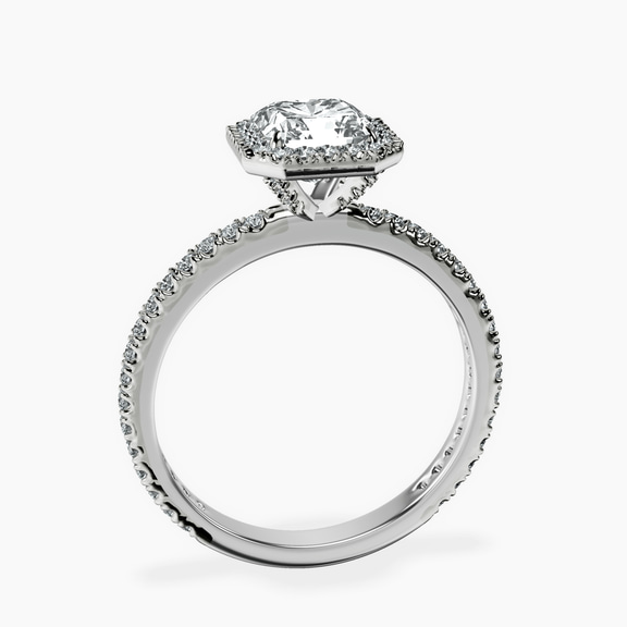 10kt White Gold Klarissa Halo Lab Diamond Eternity Ring side right image one