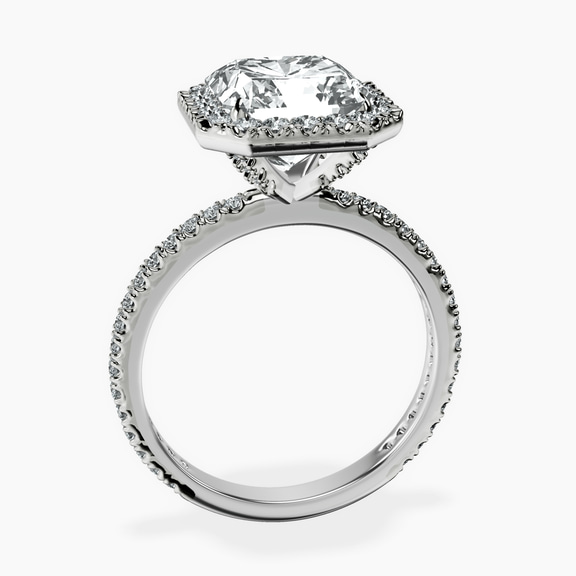 10kt White Gold Klarissa Halo Lab Diamond Eternity Ring side right image one