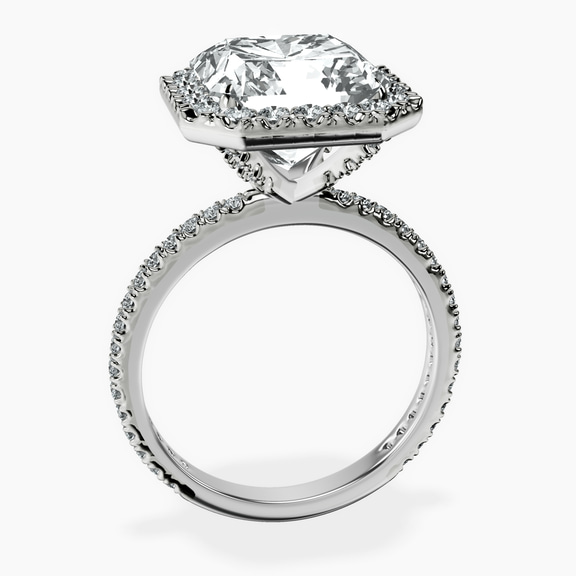 10kt White Gold Klarissa Halo Lab Diamond Eternity Ring side right image one