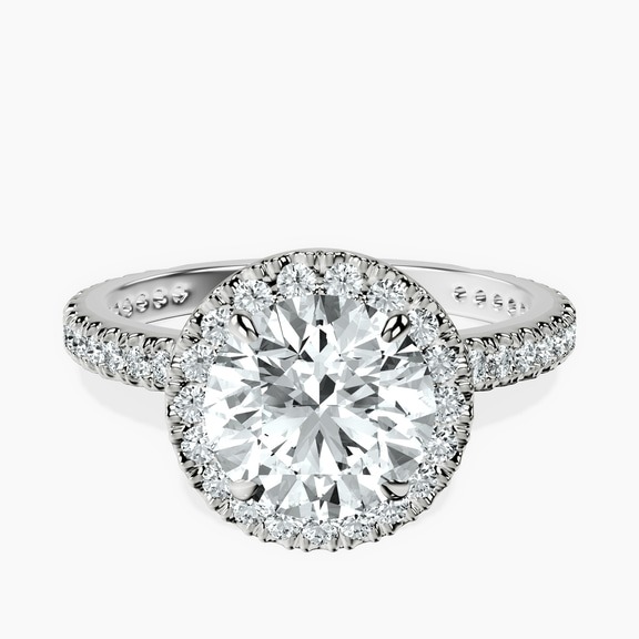 Platinum Victoria Beckham Halo Lab Diamond Eternity Ring front image