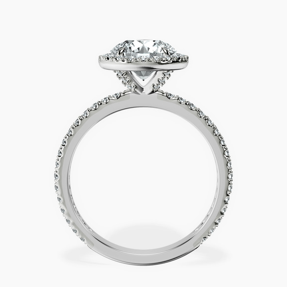 Platinum Victoria Beckham Halo Lab Diamond Eternity Ring side right image one