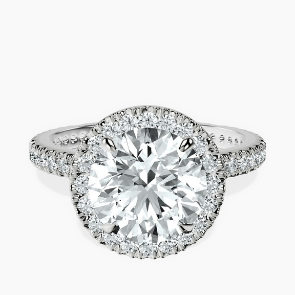 Platinum Klarissa Halo Lab Diamond Eternity Ring front image