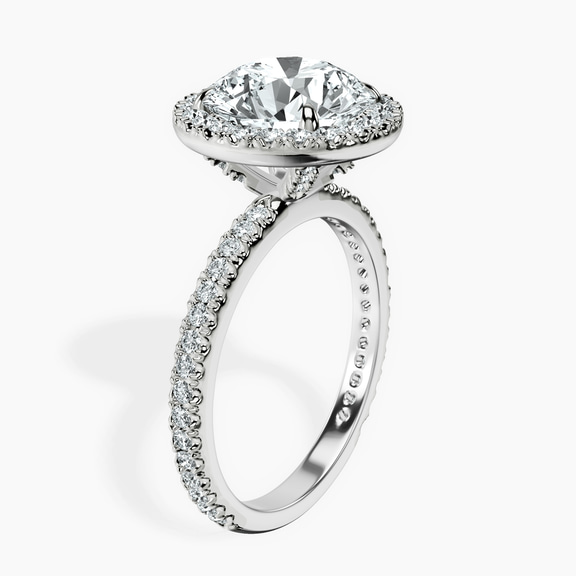 14kt White Gold Klarissa Halo Lab Diamond Eternity Ring standing product image one
