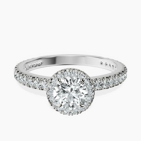 10kt White Gold Klarissa Halo Lab Diamond Eternity Ring front image