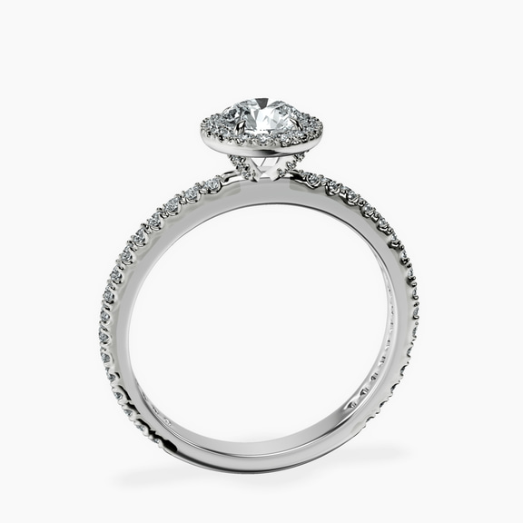 10kt White Gold Klarissa Halo Lab Diamond Eternity Ring side right image one